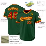 Custom Name Number Throwback Baseball Jersey - Personalized Green Red Gold Team Jersey Personalized Green Red-Gold Authentic