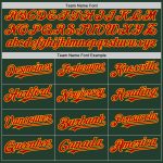 Customizable Authentic Baseball Jersey with Personalized Name & Number in Green Red-Gold Design Personalized Green Red-Gold