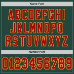 Custom Name Number Green Red-Gold Authentic Football Jersey - Personalized Team Apparel Personalized Green Red-Gold Mesh