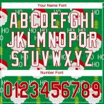 Personalized Christmas 3D Baseball Jersey in Green Red and White Colors Personalized Green Red-White Christmas 3D Authentic