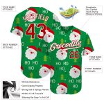 Personalized Christmas 3D Baseball Jersey in Green Red and White Colors Personalized Green Red-White Christmas 3D Authentic