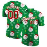 Personalized Christmas 3D Performance T-Shirt in Green Red-White for Holiday Celebrations Personalized Green Red-White Christmas