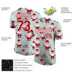 Custom Name Number Christmas 3D Performance T-Shirt - Personalized Green and Red-White Holiday Tee Personalized Green Red-White