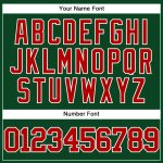 Custom Name and Number Authentic Throwback Baseball Jersey - Personalized Green Red-White Mesh Team Gear Personalized Green