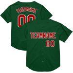 Custom Name and Number Authentic Throwback Baseball Jersey - Personalized Green Red-White Mesh Team Gear Personalized Green