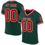 Custom Name Number Personalized Throwback Football Jersey - Green Red White Mesh Authentic Personalized Green Red-White Mesh
