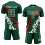 Custom Mexico Soccer Jersey with Sublimation, Personalized Red-White Design, Custom Name and Number Personalized Green Red-White