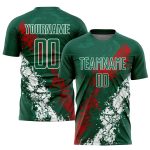 Custom Mexico Soccer Jersey with Sublimation, Personalized Red-White Design, Custom Name and Number Personalized Green Red-White