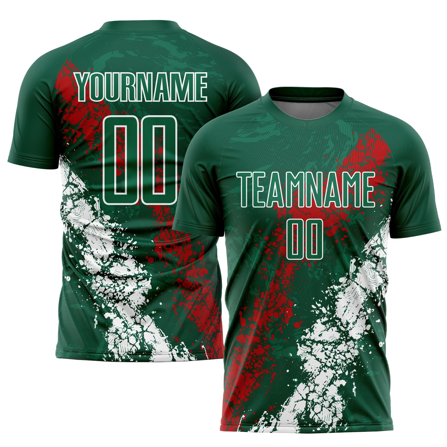 Custom Mexico Soccer Jersey with Sublimation, Personalized Red-White Design, Custom Name and Number Personalized Green Red-White