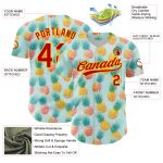 Personalized 3D Pattern Pineapple Baseball Jersey with Custom Name and Number - Green Red-Yellow Team Apparel Personalized