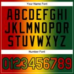 Custom Gradient 3D Pattern T-Shirt for Black History Month - Personalized Team Name and Number in Green, Red, Yellow, Black
