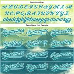 Custom Baseball Jersey with Personalized Name and Number, 3D Pattern Design Watercolor Mountains in Green, Teal, and White
