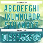 Custom Baseball Jersey with Personalized Name and Number, 3D Pattern Design Watercolor Mountains in Green, Teal, and White