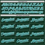Custom Name Number Personalized Baseball Jersey - Authentic Green Teal White Team Jersey Personalized Green Teal-White Authentic