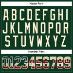 Custom USA Flag Hockey Jersey with Personalized Name and Number - Vintage Green Black Cream Lace Neck Design Personalized