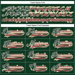 Custom USA Flag Hockey Jersey with Personalized Name and Number - Vintage Green Black Cream Lace Neck Design Personalized