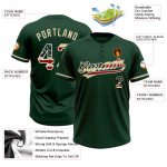 Personalized Vintage USA Flag Softball Jersey Unisex Two-Button Custom Name Number - City Cream Personalized Green Vintage