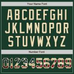 Personalized Vintage USA Flag Softball Jersey Unisex Two-Button Custom Name Number - City Cream Personalized Green Vintage