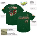 Custom Vintage USA Flag Baseball Jersey - Personalized Green Cream Mesh Authentic with Name and Number Personalized Green