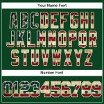 Custom Vintage USA Flag Baseball Jersey - Personalized Green Cream Mesh Authentic with Name and Number Personalized Green