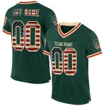 Custom Name Number Vintage USA Flag Football Jersey Cream-Red Mesh Authentic Throwback Football Team Apparel Personalized