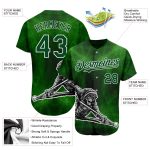 Personalized Skeleton Playing Billiards Beer 3D Pattern Green White Custom Name Number Baseball Jersey Authentic Personalized