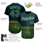 Custom Name and Number Billiards Baseball Jersey - Personalized Green White 3D Pattern Design Personalized Green White 3D