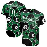 Personalized 3D Pattern Design Green White Baseball Jersey for Billiards Snooker 8 Ball Personalized Green White 3D Pattern