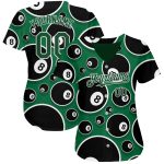 Personalized 3D Pattern Design Green White Baseball Jersey for Billiards Snooker 8 Ball Personalized Green White 3D Pattern