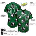 Custom Name and Number 3D Pattern Design Billiards Snooker Jersey - Personalized Green White Baseball Team Jersey Personalized