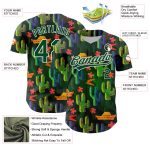 Custom Name Number Cactus Festival Baseball Jersey 3D Pattern Green White Design Authentic Personalized Green White 3D Pattern