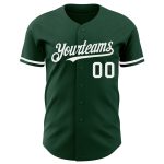 Custom Team Baseball Jersey with Personalized Name and Number in Green and White Personalized Green White Authentic Baseball