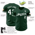 Custom Team Baseball Jersey with Personalized Name and Number in Green and White Personalized Green White Authentic Baseball