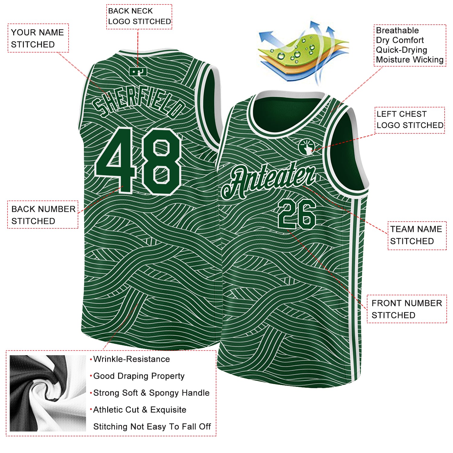 Personalized Green White Authentic City Edition Basketball Jersey Team Custom Name and Number Custom Name Number Personalized Green White City Edition Basketball Jersey Personalized Green White Authentic City Edition - Image 2
