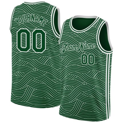 Custom Name Number Personalized Green White City Edition Basketball Jersey Personalized Green White Authentic City Edition