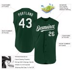 Custom Name Number Personalized Green White Authentic Sleeveless Baseball Jersey for Team Personalized Green White Authentic