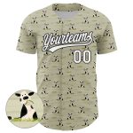 Custom Animal Cow Baseball Jersey - Personalized 3D Green Black Pattern with Name & Number Personalized Green White-Black