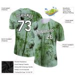 Custom Name and Number Personalized 3D Bamboo and Crane Performance T-Shirt - Green Black White Team Apparel Personalized