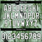 Custom Name and Number Personalized 3D Bamboo and Crane Performance T-Shirt - Green Black White Team Apparel Personalized