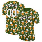 Custom Name and Number Beer T-Shirt - Personalized 3D Pattern Green Black Performance Shirt Personalized Green White-Black
