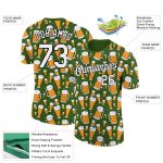 Custom Name and Number Beer T-Shirt - Personalized 3D Pattern Green Black Performance Shirt Personalized Green White-Black