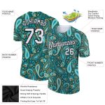 Custom Team Name & Number Performance T-Shirt - Personalized 3D Floral Design in Green, White & Black Personalized Green