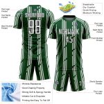 Custom Sublimation Soccer Jersey Personalized with Name and Number - Green White Black Pinstripe Uniform Personalized Green