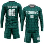 Custom Name and Number Soccer Jersey - Personalized Green White-Black Sublimation Uniform for Team Personalized Green White-Black