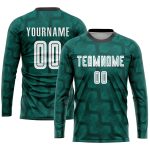 Custom Name and Number Soccer Jersey - Personalized Green White-Black Sublimation Uniform for Team Personalized Green White-Black