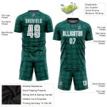 Custom Name and Number Soccer Jersey - Personalized Green White-Black Sublimation Uniform for Team Personalized Green White-Black