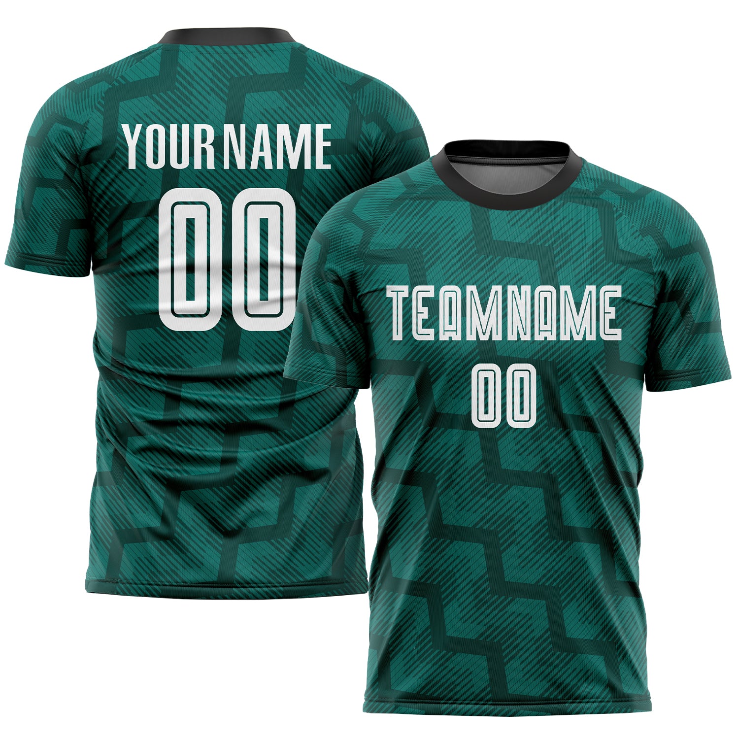 Custom Name and Number Soccer Jersey - Personalized Green White-Black Sublimation Uniform for Team Personalized Green White-Black
