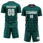 Custom Name and Number Soccer Jersey - Personalized Green White-Black Sublimation Uniform for Team Personalized Green White-Black