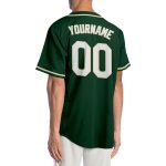Custom Name and Number Baseball Jersey - Personalized Green White Cream Authentic Design Personalized Green White-Cream Authentic