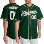 Custom Name and Number Baseball Jersey - Personalized Green White Cream Authentic Design Personalized Green White-Cream Authentic